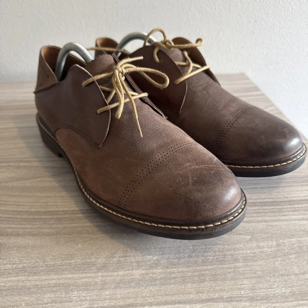Olukai Brown Walino M 10257 SASA Men's Oxford Leather Dress Shoes Sz 12